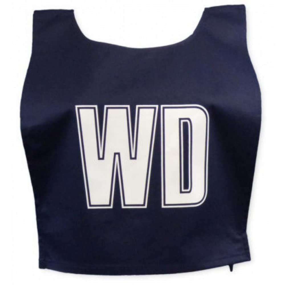 Carta Sport TBNN White Football Lettered Netball Bibs Medium Navy, One Size