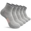 Gonii Ankle Socks Womens Athletic Thick Cushioned Running Hiking Crew Socks 5-Pairs (Grey) view 1