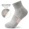Gonii Ankle Socks Womens Athletic Thick Cushioned Running Hiking Crew Socks 5-Pairs (Grey) view 2