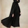 tuduoms Women's Winter Hooded Cape Trench Coat Wool Blend Long Cape Poncho Renaissance Witch Cosplay Cape Halloween Costumes Black view 4