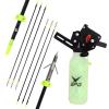 Archery Bow Fishing Reel Kit Bowfishing Reel with Bowfishing Arrows Set Fiberglass Fishing Arrows Bowfishing Tool Accessories (Black) view 1