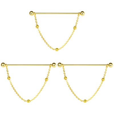 3pcs Head Chain Tie Decor Shirts Clip with Collar: Men Golden Bar Balls Cravat Round Ball Wedding Collar Clips Pin Brooch Necktie Business Brass Neckties for Shirt
