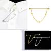3pcs Head Chain Tie Decor Shirts Clip with Collar: Men Golden Bar Balls Cravat Round Ball Wedding Collar Clips Pin Brooch Necktie Business Brass Neckties for Shirt view 2