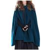 tuduoms Women's Winter Hooded Cape Poncho Coat Wool Blend Short Cape Jacket Renaissance Witch Cosplay Cape Halloween Costumes Blue view 1