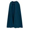 tuduoms Women's Winter Hooded Cape Poncho Coat Wool Blend Short Cape Jacket Renaissance Witch Cosplay Cape Halloween Costumes Blue view 3