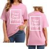 Custom T Shirts for Women Design Your Own Shirt Add Text/Image/Logo Personalized Cotton Tee Printed Photo Front/Back Pink view 1