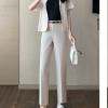 DGHM-JLMY Women's Traight Leg Suit Pencil Pants Stretch Slim Skinny Solid Trousers Casual Regular Fit Straight Leg Pant (White,Small,5,OZ) view 4