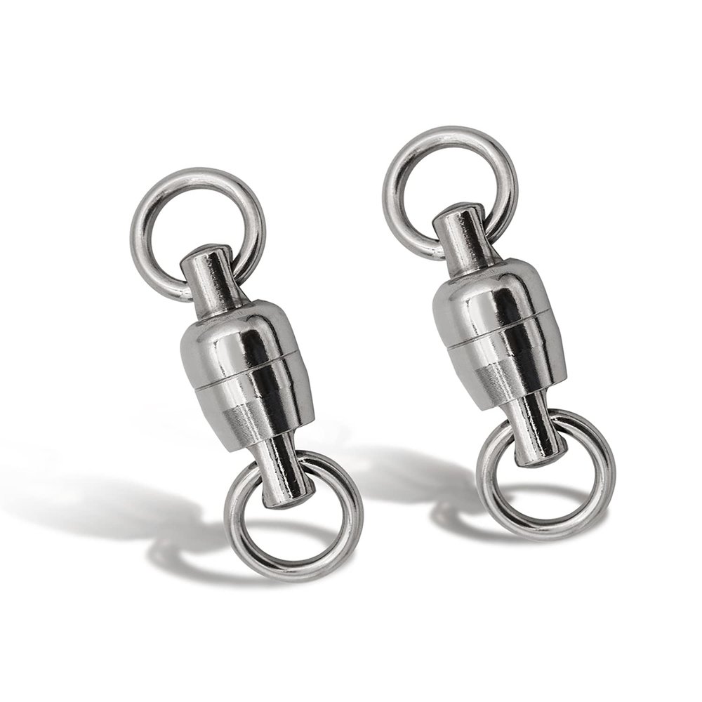 BLUEWING Fishing Stainless Steel Ball Bearing Swivels Saltwater Tackles with High Strength Welded Rings Fish Swivels Snaps 10pcs 551lbs