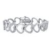 Bling Jewelry Bridal Clear Pave Cubic Zirconia AAA CZ Eternity Bracelet Open Heart Shape For Women Wedding Rhodium Silver Plated 7 Inch view 1