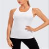 CRZ YOGA Women's Butterluxe Yoga Workout Tank Tops Racerback Sleeveless Camisole Athletic Gym Shirts White Medium view 2