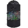 EZAKIE Boat Trash Bag Large Boat Trash Can for 80+ Cans, Boat Trash Container with Bottom Zipper Opening, Outdoor Boat Garbage Sack Storage Bag Hanging Portable Mesh Fishing Boat Accessories (Black) view 1