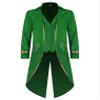 LiiYii Mens Steampunk Victorian Renaissance Costumes Halloween Medieval Gothic Tailcoat Jacket GreenTypeA Small view 1