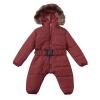 Toddler Baby Girls Boys Romper Outerwear Winter Down Snowsuits Romper Jacket Hooded Jumpsuit Warm (1-Brown, 0-3 Months) view 2