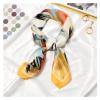 2021 Blooming Flowers Print Square Scarf Women Bandana Hairband Lady Head Wraps Female Shawl Fashion Neckerchief (Color : Yellow, Size : 70cm) view 1