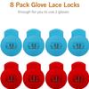 AliBall Glove Locks Baseball, Glove Lace Locks 8 Pack, Never Need Thying Knots Again, Fits All Baseball and Softball Gloves (Sky Blue-Red) view 4