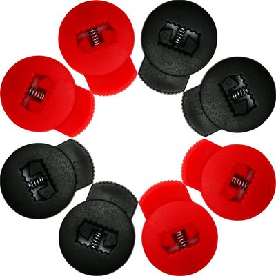 AliBall Glove Locks Baseball, Glove Lace Locks 8 Pack, Never Need Thying Knots Again, Fits All Baseball and Softball Gloves (Black-Red)