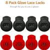 AliBall Glove Locks Baseball, Glove Lace Locks 8 Pack, Never Need Thying Knots Again, Fits All Baseball and Softball Gloves (Black-Red) view 4