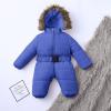 Toddler Baby Girls Boys Romper Outerwear Winter Down Snowsuits Romper Jacket Hooded Jumpsuit (2-Light Blue, 0-3 Months) view 2