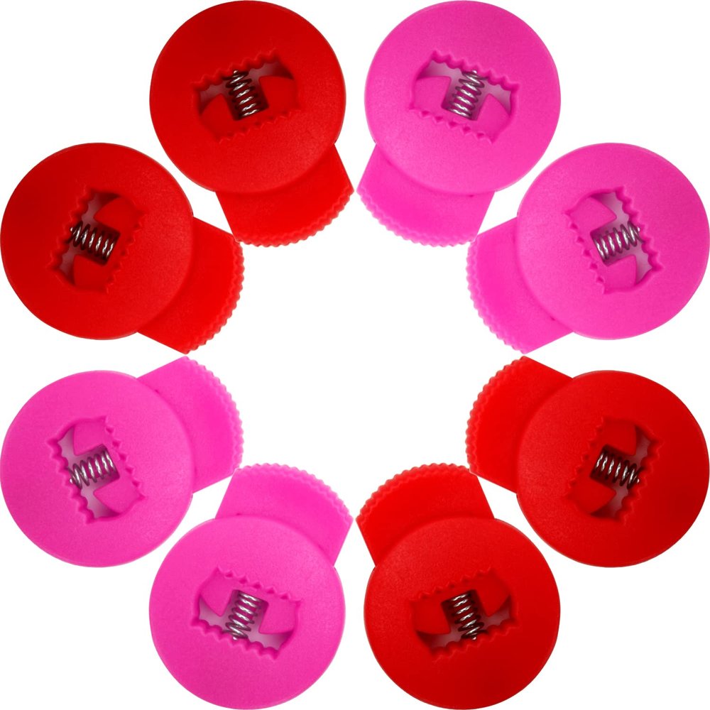 AliBall Glove Locks Baseball, Glove Lace Locks 8 Pack, Never Need Thying Knots Again, Fits All Baseball and Softball Gloves (Red-Pink)