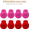 AliBall Glove Locks Baseball, Glove Lace Locks 8 Pack, Never Need Thying Knots Again, Fits All Baseball and Softball Gloves (Red-Pink) view 4