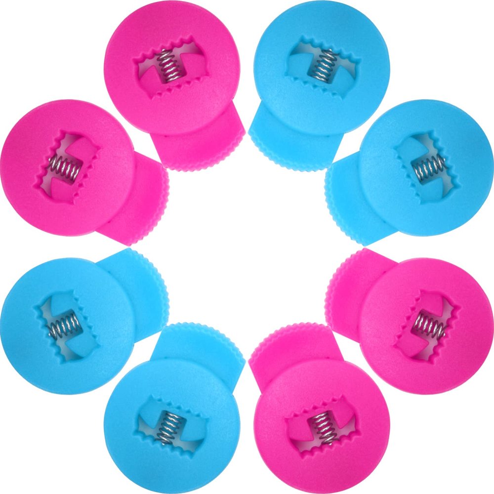 AliBall Glove Locks Baseball, Glove Lace Locks 8 Pack, Never Need Thying Knots Again, Fits All Baseball and Softball Gloves (Pink-Sky Blue)