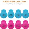 AliBall Glove Locks Baseball, Glove Lace Locks 8 Pack, Never Need Thying Knots Again, Fits All Baseball and Softball Gloves (Pink-Sky Blue) view 4