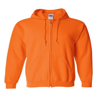 Gildan Adult Fleece Zip Hooded Sweatshirt, Style G18600, Orangee