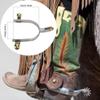 KUIDAMOS Spurs for Boots Men, 1Pair Stainless Steel Horse Spurs Western Style Spur with Hand Carved Decor Silver Spurs for Boots Women Retro Brown Spurs for Equestrian Training, Competition view 2