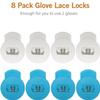 AliBall Glove Locks Baseball, Glove Lace Locks 8 Pack, Never Need Thying Knots Again, Fits All Baseball and Softball Gloves (Sky Blue-White) view 4