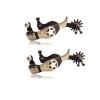 KUIDAMOS Horse Spurs 1Pair,Antique Brass Western Style Spur with Hand Carved Decoraation Silver Spurs for Boots Men and Women Antique Brown Boot Spurs for Cowboy Boots Equestrian Training view 1