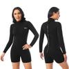 MWTA Womens Shorty Wetsuit, 2mm Neoprene Long Sleeve Swimsuit with Back Zip, Offers UV Protection, Wetsuit for Diving Snorkeling Swimming Surfing, Size 2 view 1