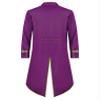 LiiYii Mens Steampunk Victorian Renaissance Costumes Halloween Medieval Gothic Tailcoat Jacket PurpleTypeA X-Large view 2