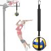 TOBWOLF Volleyball Spike Trainer with Bottom Holder, Volleyball Spiking Pal for Basketball Hoop, Adjustable Volleyball Holder, Solo Practice Trainer Improves Serving, Jumping and Spiking Power - Black view 1