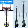 TOBWOLF Volleyball Spike Trainer with Bottom Holder, Volleyball Spiking Pal for Basketball Hoop, Adjustable Volleyball Holder, Solo Practice Trainer Improves Serving, Jumping and Spiking Power - Black view 2