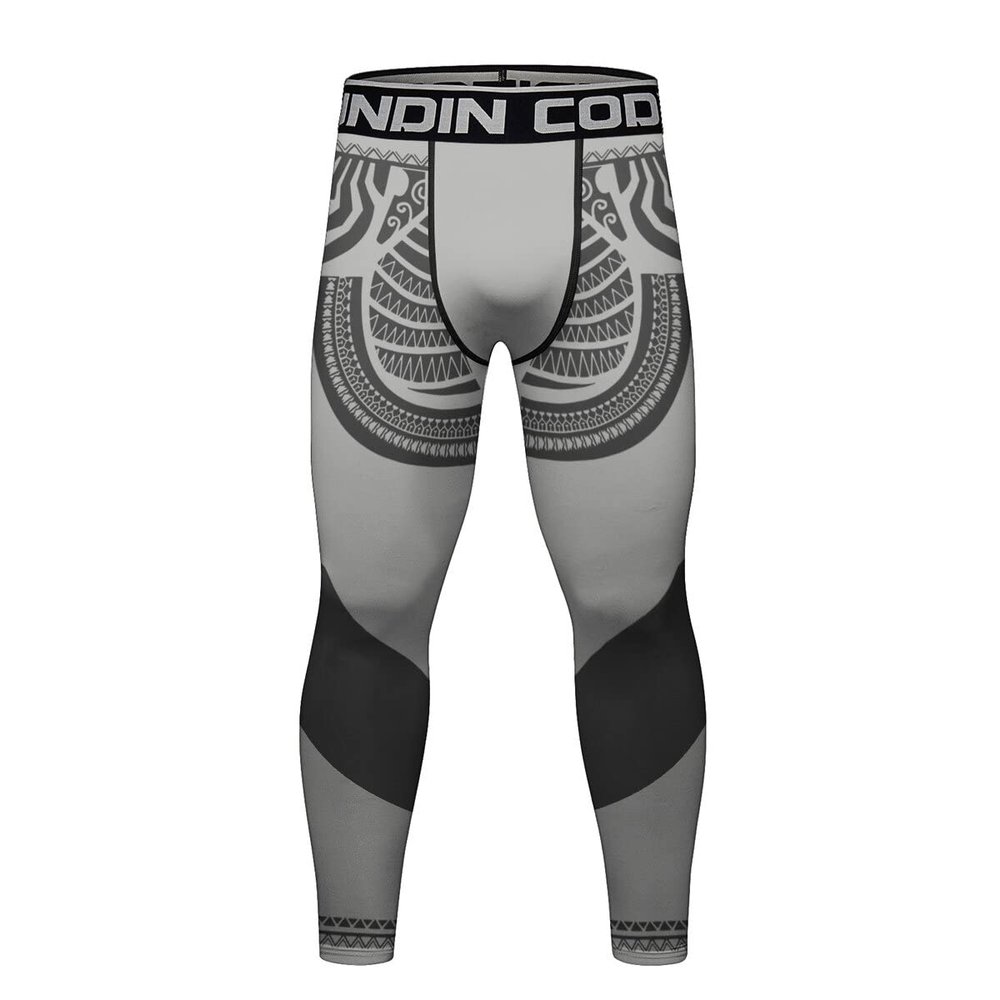 Red Plume Men's Sports Compression Pants Tights Baselayer Workout Cool Dry Long Running Leggings for Cycling Yoga Basketball (DD,M)
