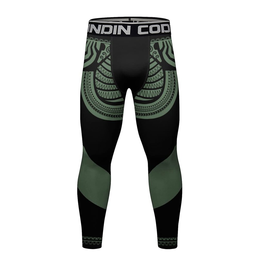 Red Plume Men's Sports Compression Pants Tights Baselayer Workout Cool Dry Long Running Leggings for Cycling Yoga Basketball (JJ,M)