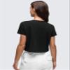 CRZ YOGA Pima Cotton Crewneck Crop T-Shirt Black Medium view 2