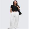 CRZ YOGA Pima Cotton Crewneck Crop T-Shirt Black Medium view 4