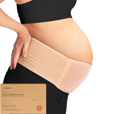KeaBabies Pregnancy Belly Bands for Pregnant Women - 1-Pack, Soft & Breathable Maternity Belly Support Band, Easy Adjustable Maternity Belt for Back, Pelvic Support,Comfortable(Classic Ivory, 2XL)