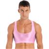 Fldy Mens Shirt Fitness Gym Bodybuild Tank Top Sport Jersey Compression Vest Workout Athletic Undershirt Pink B X-Large view 1