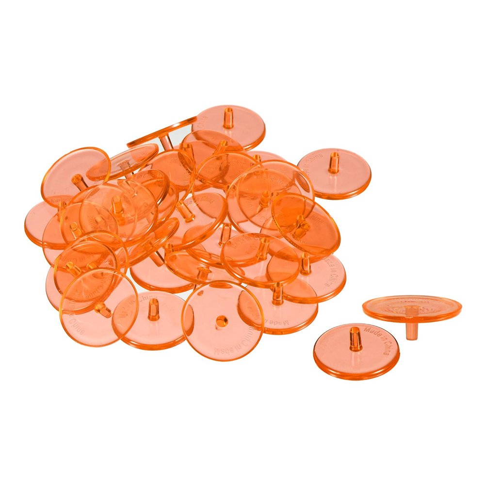 PATIKIL Golf Ball Marker, 150 Pack 24mm Round Transparent Flat Position Mark Places Marking Tool Golf Sport Accessory, Orange