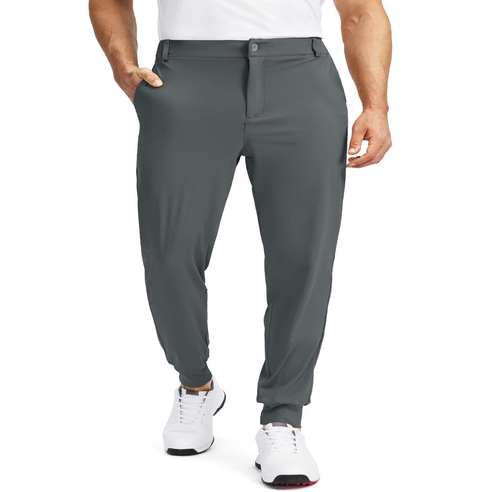 Men's Golf Joggers Pants with 5 Pockets Slim Fit Stretch Sweatpants Running Travel Dress Work Pants for Men(Ink Grey, M
