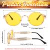 FEISEDY Aviator Sunglasses for Men Women, Retro Steampunk Gothic Round Metal Frame Hippie Glasses B2351 view 3