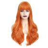 AISI QUEENS Orange Ginger Wig with Bangs Long Wavy Wig for Women Halloween Daphne Cosplay Wig Use Heat Resistant Synthetic (26inch, Orange) view 2