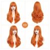 AISI QUEENS Orange Ginger Wig with Bangs Long Wavy Wig for Women Halloween Daphne Cosplay Wig Use Heat Resistant Synthetic (26inch, Orange) view 4