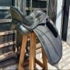 WILD RACE Leather Dressage Monoflap Changeable Gullets Saddle (17.5", Black) view 2