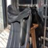 WILD RACE Leather Dressage Monoflap Changeable Gullets Saddle (17.5", Black) view 3