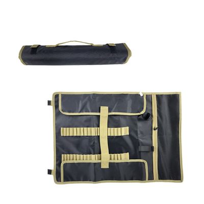 Jaugufiy Camping Tent Stake Storage Bag Tent Stake Roll Bag Ground Nail Storage Bag, Heavy Duty Oxford Polyester Case for Tent Pegs and Camping Hammer (Black)