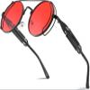 FEISEDY Sunglasses Steampunk Mens Women Aviators Retro Round Sunglasses Metal Frame Fishing Driving Hippie Glasses B2351 view 1