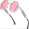FEISEDY Aviator Sunglasses for Men Women, Retro Steampunk Gothic Round Metal Frame Hippie Glasses B2351 view 1